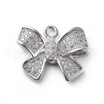 Brass Micro Pave Cubic Zirconia Pendants ZIRC-G157-07P-1