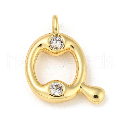 Rack Plating Brass Micro Pave Cubic Zirconia Pendants KK-A200-24G-Q-1