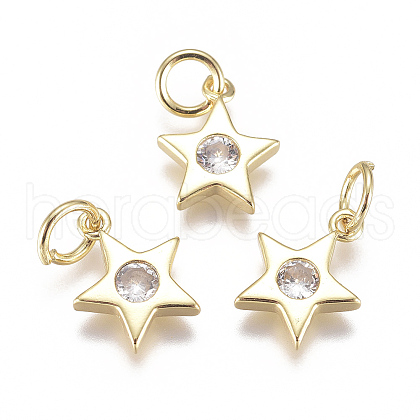 Brass Micro Pave Cubic Zirconia Charms X1-ZIRC-F111-09G-08-1
