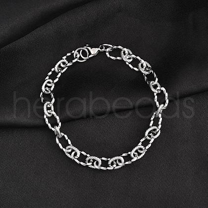 Tarnish Resistant 304 Stainless Steel Figaro Chain Bracelets BJEW-P237-24P-1