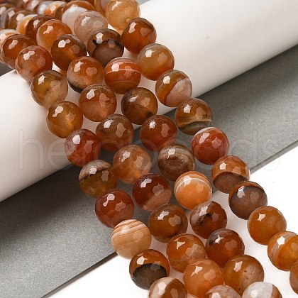 Natural Agate(Dyed & Heated) Beads Strands G-H066-B08-03-1