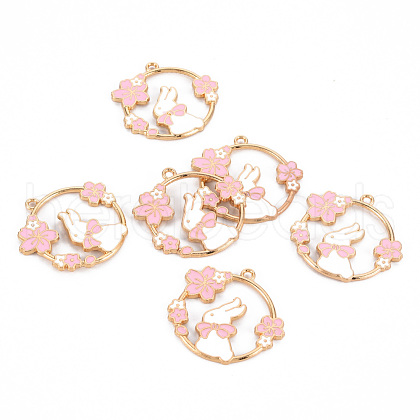 Eco-Friendly Alloy Enamel Pendants ENAM-T011-54-NR-1