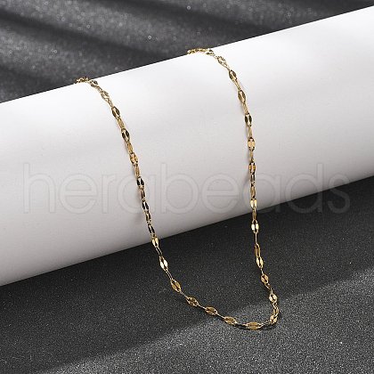 2MM 304 Stainless Steel Dapped Chain Necklaces for Women NJEW-B131-05G-1