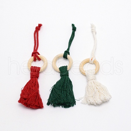 Christmas Theme Cotton Weave Pendant Decorations HJEW-TAC0012-01-1