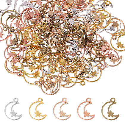 CHGCRAFT 100Pcs 5 Colors Alloy Pendants FIND-CA0009-95-1