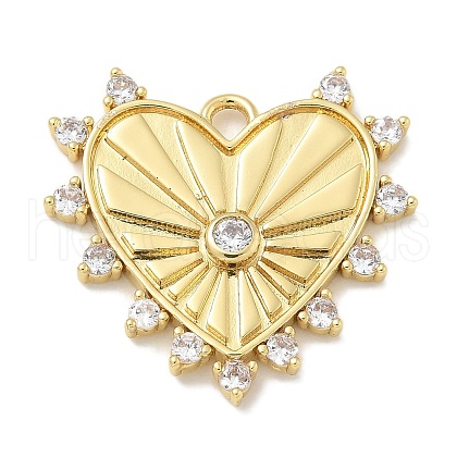 Rack Plating Brass Micro Pave Cubic Zirconia Pendants KK-L224-012G-1