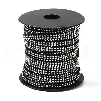2 Row Platinum Aluminum Studded Faux Suede Cord LW-D005-01P-1