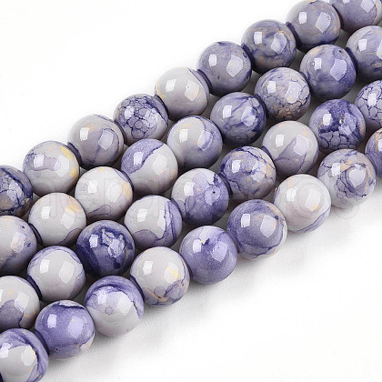 Baking Painted Glass Beads Strands X-DGLA-N003-10mm-C08-1