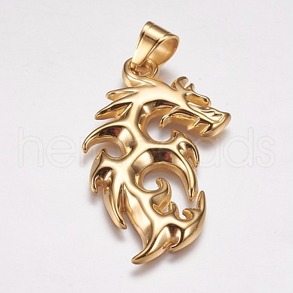 304 Stainless Steel Big Pendants STAS-P225-061G-1