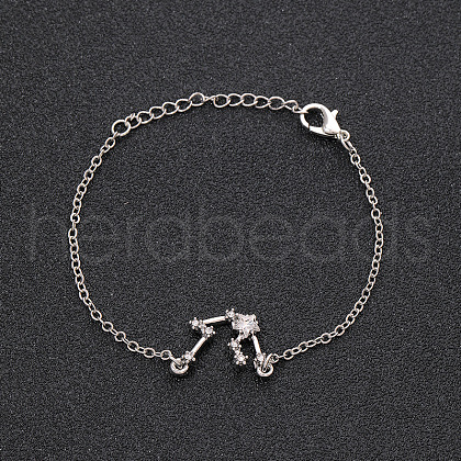 12 Constellations Alloy Rhinestone Link Bracelets WG43B2B-23-1