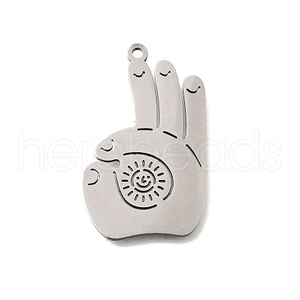 304 Stainless Steel Pendants STAS-S176-18P-1