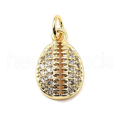 Rack Plating Brass Micro Pave Clear Cubic Zirconia Charms ZIRC-I057-01G-01-1