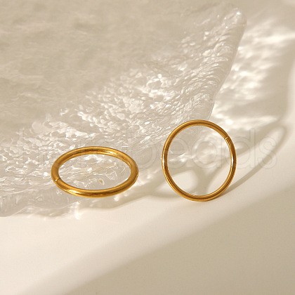 Simple Stainless Steel Double Rings Set for Women RM8151-1