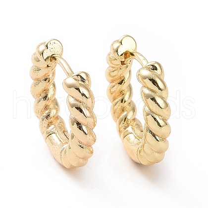 Brass Twist Rope Hoop Earrings for Women EJEW-A083-17G-1