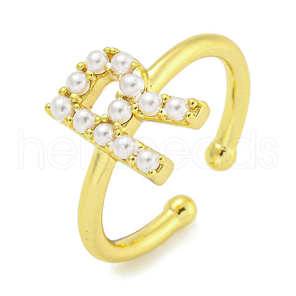 Rack Plating Brass Open Cuff Rings for Women RJEW-F162-01G-R-1