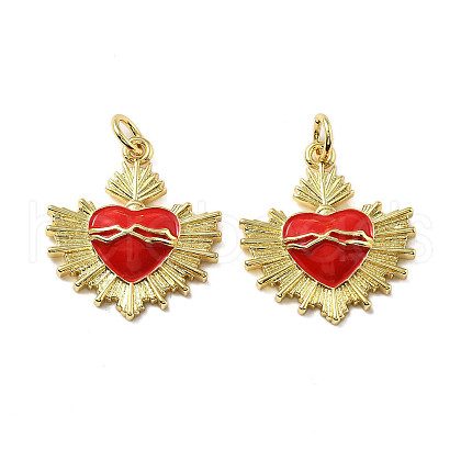 Brass Enamel Pendants KK-R229-06G-03-1