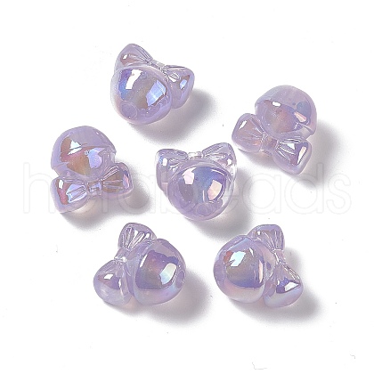 UV Plating Rainbow Iridescent Acrylic Beads PACR-M003-07C-1