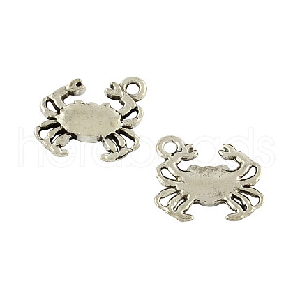 Tibetan Style Alloy Crab Pendants TIBEP-Q043-233-RS-1