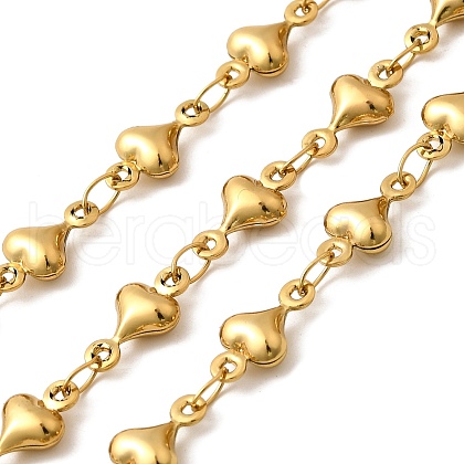 304 Stainless Steel Heart Link Chains CHS-C016-30G-1