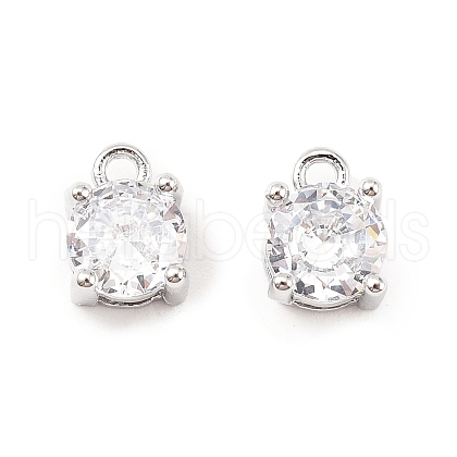 Brass Micro Pave Cubic Zirconia Pendants KK-D382-04P-02-1