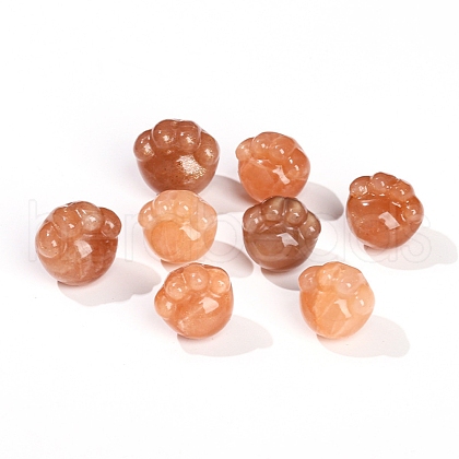 Natural Peach Moonstone Fat Cat Claw Beads PW-WGE0427-01-1