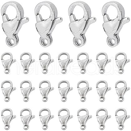 SUNNYCLUE 100Pcs 304 Stainless Steel Lobster Claw Clasps STAS-SC0007-16-1