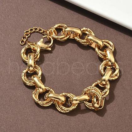 304 Stainless Steel Rolo Chain Bracelets for Women BJEW-S176-01G-C-1