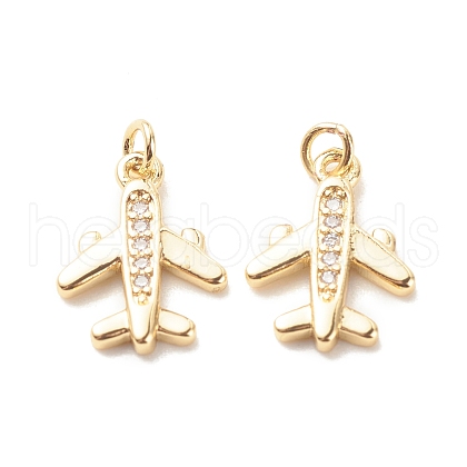 Brass Micro Pave Clear Cubic Zirconia Pendants X-ZIRC-P099-06G-1