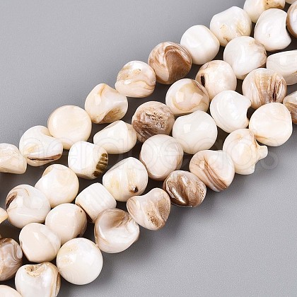Natural Freshwater Shell Beads Strands SSHEL-N040-15-1