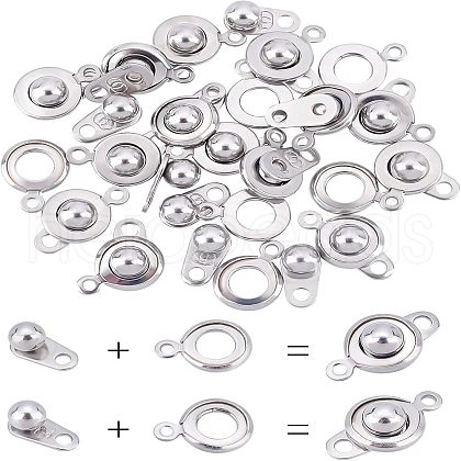 Unicraftale 20 sets 2 style 201 & 304 Stainless Steel Snap Clasps STAS-UN0036-70-1