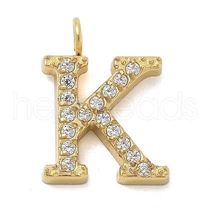 Ion Plating(IP) 304 Stainless Steel Micro Pave Cubic Zirconia Pendants STAS-Z107-03G-11-1