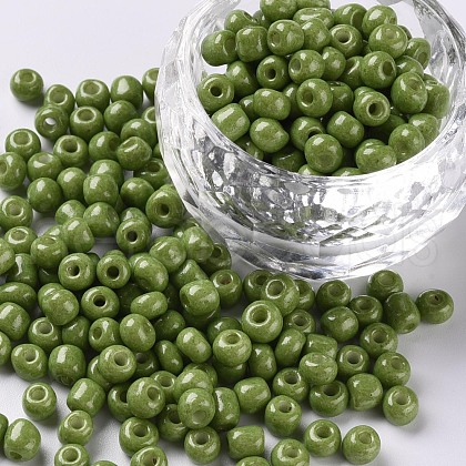 Baking Paint Glass Seed Beads SEED-US0003-4mm-K9-1