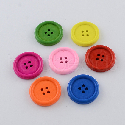 4-Hole Dyed Wood Buttons BUTT-R033-025-1