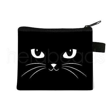 Cute Cat Polyester Zipper Wallets ANIM-PW0002-28H-1