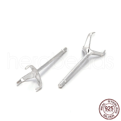 925 Sterling Silver Earrings Settings STER-P032-11S-1