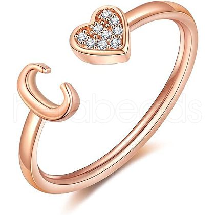 Adjustable Brass Rhinestone Cuff Rings FS-WG29D83-51-1