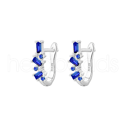 Elegant Geometric 925 Sterling Silver Cubic Zirconia Hoop Earrings TC0914-10-1
