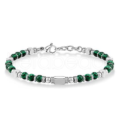 Adjustable 304 Stainless Steel Gemstone Beaded Bracelets FS-WG23DE2-06-1
