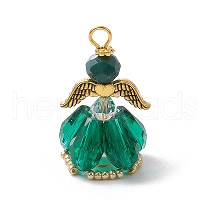 Faceted Glass Pendants PALLOY-MZ00582-08-1