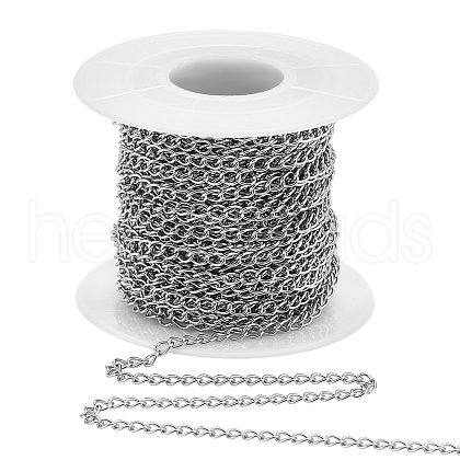 Unicraftale 1Roll 304 Stainless Steel Curb Chains CHS-UN0001-27-1