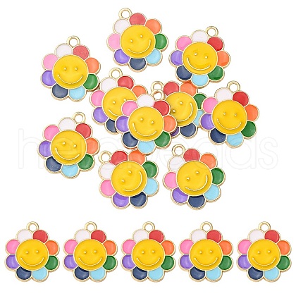 Alloy Enamel Pendants ENAM-YW0002-26LG-1