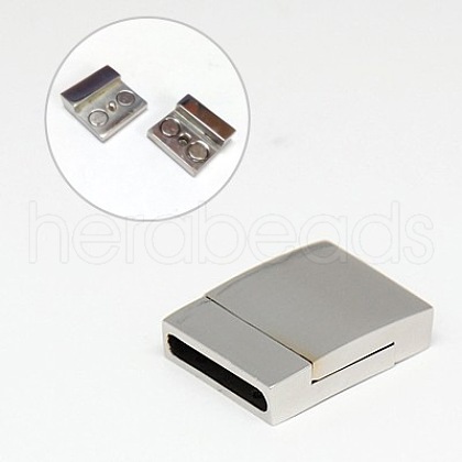 304 Stainless Steel Magnetic Clasps with Glue-in Ends STAS-I011-07-1