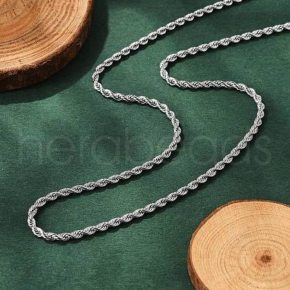 Non-Tarnish 304 Stainless Steel Rope Chain Necklaces NJEW-F226-03P-03-1