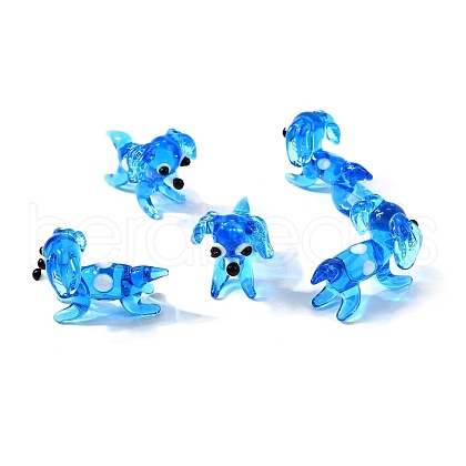 Handmade Lampwork Puppy Home Display Decorations LAMP-J084-24-1