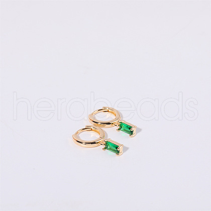 Brass Micro Pave Cubic Zirconia Hoop Earrings WGF8540-05-1