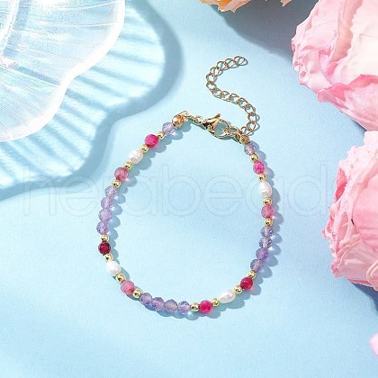Natural Amethyst Beaded Bracelets BJEW-JB11763-03-1