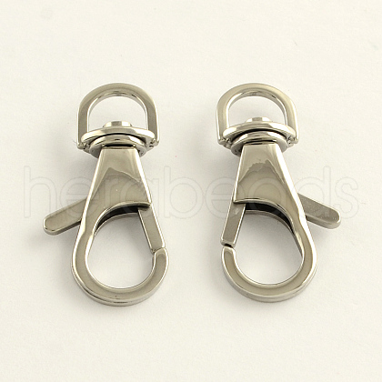 304 Stainless Steel Swivel Snap Hook Clasps STAS-R065-01-1