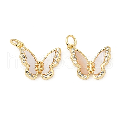 Brass Micro Pave Cubic Zirconia Pendants KK-U058-08G-01-1