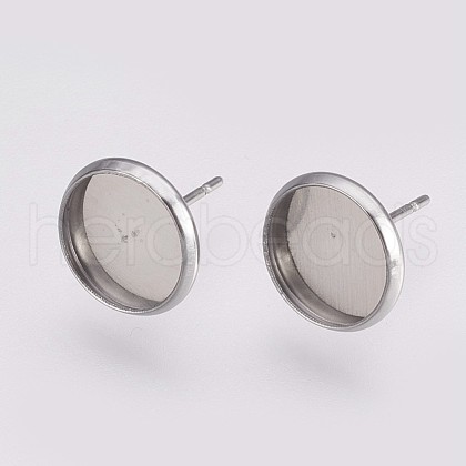 Non-Tarnish 202 Stainless Steel Stud Earring Settings STAS-I088-E-03P-1
