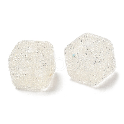 Drusy Cube Resin Rhinestone Beads RESI-C038-02K-1
